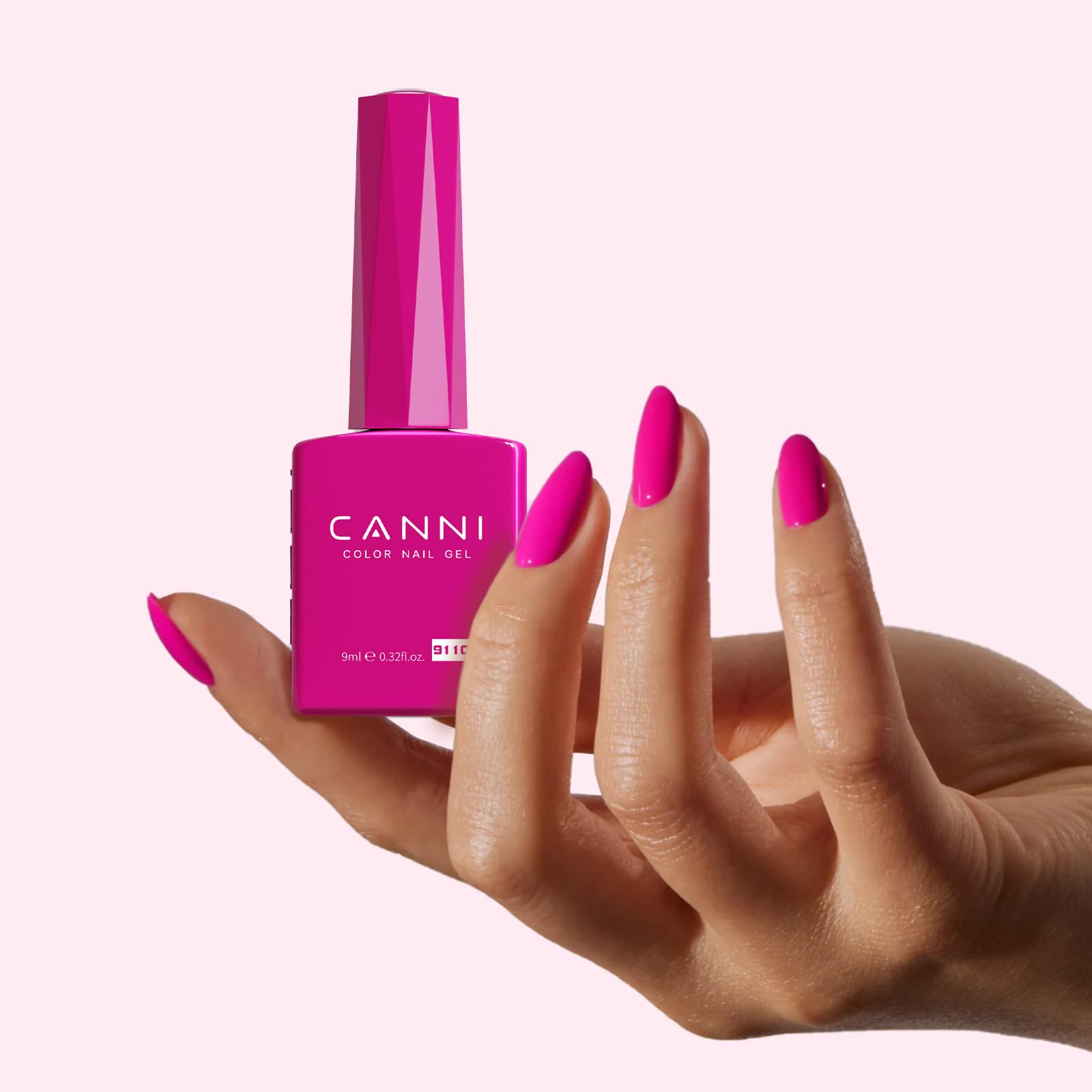 CANNI Hot Pink Gel Nail Polish, 1Pcs Neon Pink Gel Polish Pastel Bright Pink Purple Color High Gloss Soak Off U V Nail French Nail Manicure Salon DIY